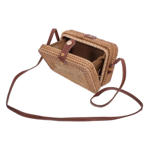 Sac en rotin carré bandoulière femme tressé main pour soirée