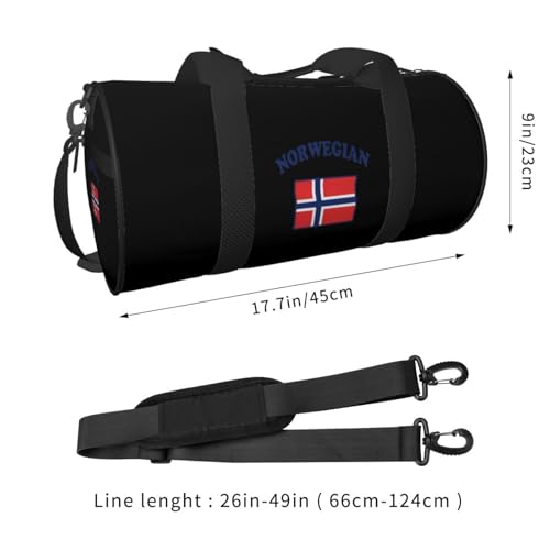 Norwegian Flag Convertible Garment Bag with Shoulder Strap, Carry on Garment Duffel Bag for Men Women - Rolling Foldable for Travel Luggage Bags (Black)3