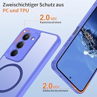 Jshru für Xiaomi Redmi 15 4G/5G Hülle mit 2 Stück HD-Schutzfolie,Kompatibel mit Magsafe,Magnetisch Handyhülle,Militär Stoßfest Schutzhülle Dünn Mattierte Case für Redmi 15,Himmelblau – Ansicht 6