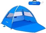 EchoSmile 3 Person Beach Tent Sun Shelter, UPF 50+ Beach Sun Shelter Canopy Tent, Lightweight & Portable Easy Set up for Camping & Parties,Blue