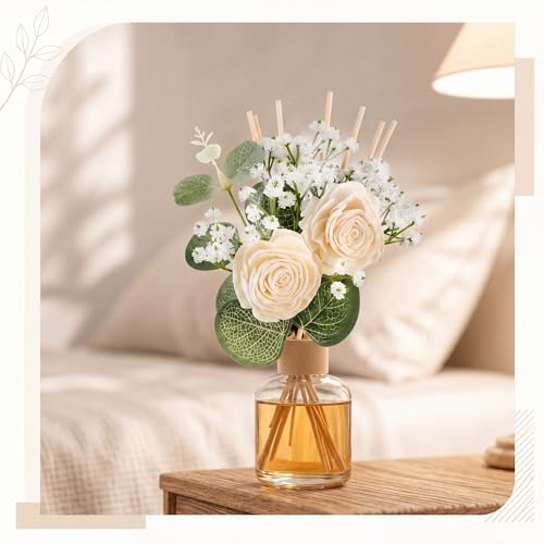 Difusor de aromaterapia XunYee con 33 piezas de flores y varillas miniatura 6