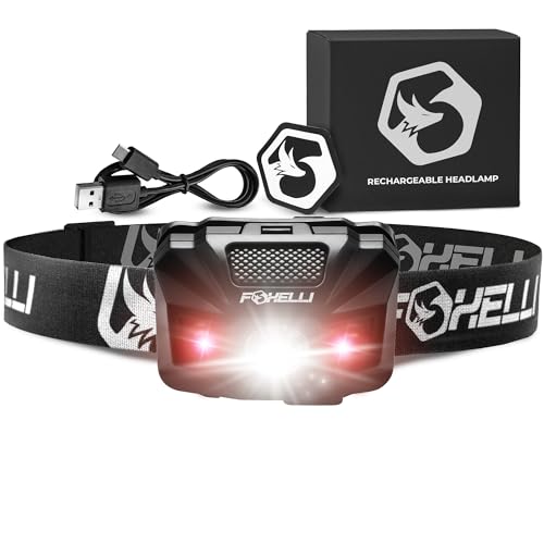 Foxelli USB‑C Rechargeable LED Headlamp – Ultra‑Light...