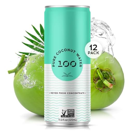 100 Coconuts Pure Coconut-100% Pure Coconut Water - Low Calorie All-Natural Drink with Electrolytes - No Added Sugar or Sweeteners - Non-GMO, 11 fl oz, Pack of 12 (Pure Coconut Water)