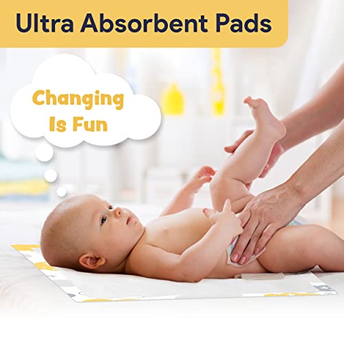 Waterproof Disposable Changing Pads For Baby - Triple Layer Protection Disposable Diaper Changing Pad - Odor Neutralizer Baby Disposable Changing Pad - 10 Cloud Liners - 17" X 24" #TOP1