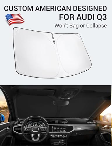 Image of Proadsy Custom Fit 2019-2026 Audi Q3 Windshield Sun Shade, Blocks Heat