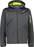 CMP, Lightweight, windproof and waterproof softshell melange jacket WP 8,000, NERO MEL.-LIMONE, 50