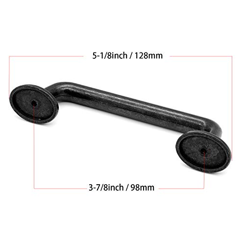 Zhangjiahe Drawer Pulls Black Silver Rustic Cabinet Handles Hole Center 3.86 Inchs Pack Of 10 (Pack 10) #TOP1