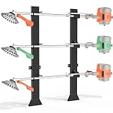 3 Place Weed Eater Rack for Trailer,Trimmer Racks for Open Trailers,Weedeater Rack Holder for Landscape Trailer Truck Lawn Equipment Accessories w/Lock
