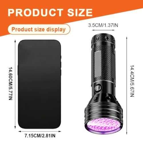 Image of UV Flashlight Black Light, 51 LED 395nm Ultraviolet Blacklight, Portable Torch Light Pet Urine Detector for Dog /Cat Urine, Dry Stains, Bed Bug, Resin Curing, Matching with Pet Odor Eliminator