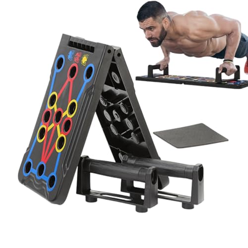 Tabla de Flexiones | Tabla De Agarre Para Ejercicios - Equipo De Musculación Portátil Con Empuñaduras Antideslizantes Y Plegable Para Casa, Gimnasio, Habitación, Apartamento Y Viaje