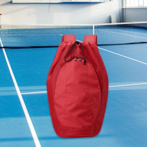 Drawstring Backpack Sports Gym Bag Zip Pocket Nylon Beach Gym Backpack Badminton Racket Bags for Hiking Dance Travel Shopping, Red2