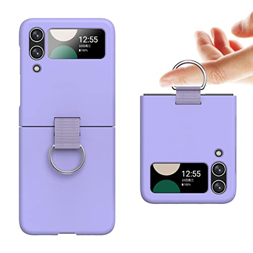 Coque Galaxy Z Flip 4 rigide violette ultra fine avec anneau pliable