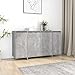 MOONAIRY Credenza per sala da pranzo Buffet Armadio da cucina, 135 x 41 x 75 cm, colore: grigio cemento