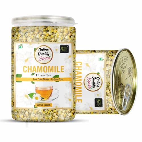 Image of Online Quality Store Chamomile Flower Tea - 100g | Caffeine Free Herbal | Boost Immunity | Detox | Sleep & Stress Relief | 100% Natural Flower Leaves
