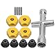 RC Wheel Hex Adapter, 12mm 1/10 RC Car Truck Wheel Hex Adapter + rutschfeste Mutter + Schraube + Kreuzschlüssel RC Modell Spielzeugteil(Gold)