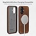 Belemay Handcrafted Crazy Horse Leather Case for iPhone 17, Compatible with MagSafe, Vintage Aesthetic, Two-Tone Effect, Unique Patina, Camera Control Button, Metal Buttons (6.3