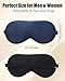 lulir 2 Pack 100% Mulberry Silk Sleep Mask with Adjustable Strap, 16-Momme Light-Blocking Hypoallergenic Eye Mask for Sleeping, Pure Silk Eye Masks for Women Men Travel Gifts（Black + Navy Blue）