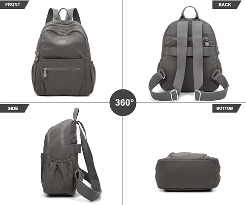 Image of Pealwel Mini Backpack Purse for Women,Small Nylon backpacks for Ladies Backpacks Women Anti Theft Travel Bag (Grey)