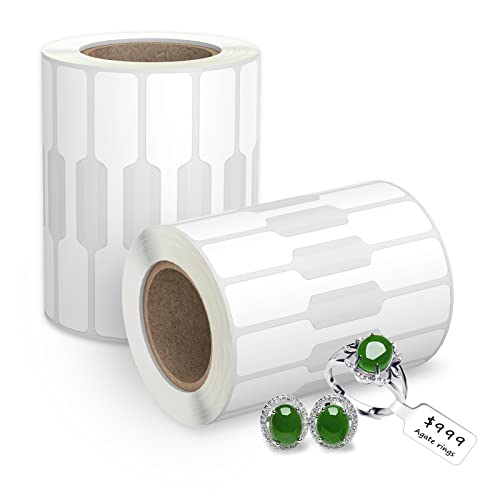 Etiquetas de joyería autoadhesivas LabelChoice en blanco con forma rectangular, pack de 1000