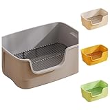 Zekono 犬トイレ 犬砂トイレボックス 犬用トイレ 囲い ワイド 深いトイレ 柱付き はみ出し防止 犬用トイレボックス ステンレス網 小型犬 中型犬 マーキングロッド付き 飛沫防止 滑り止め 飛び散り防止 イエロー 網間隔 (星空の灰色,50*36CM*22VM)