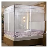 SIAMZYWV Mosquitera emergente, Tienda de campaña Plegable antimosquitos, Duradera, Grande, fácil de Instalar, para Cama, Viaje, hogar, Exterior (Color: Gris, tamaño: Cama de 5 pies)