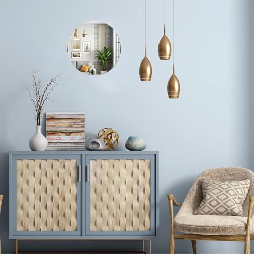 Image of Acrylic Mirror Frameless Round Mirror for Wall /Mirror with Smooth Edges for Bathroom /Dressing Room /Living Room /Bedroom /Entryway - (12x12 Inch), Clear