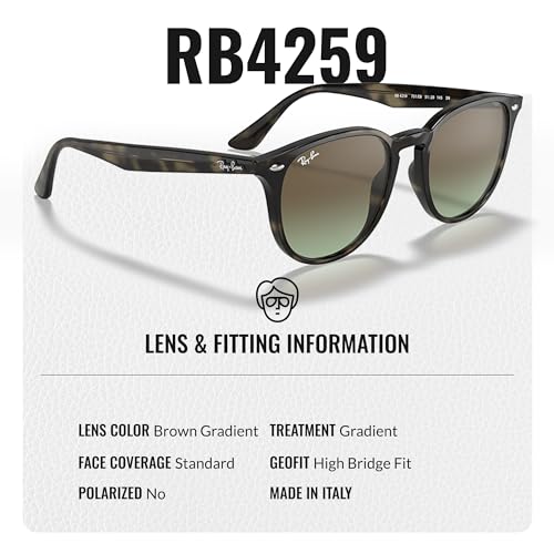Image of Ray-Ban RB4259 Phantos Shaped Sunglasses for Men & Women with Official RAYBAN Eyewear Kit