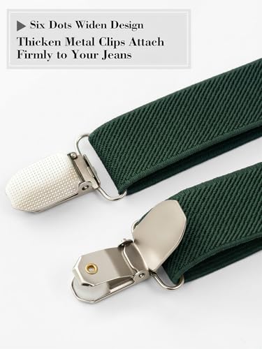 Image of habibee Suspenders and Bow Tie Set for Men, Adjustable Elastic Braces with Y-Back, Diverse Colors, Strong Clips