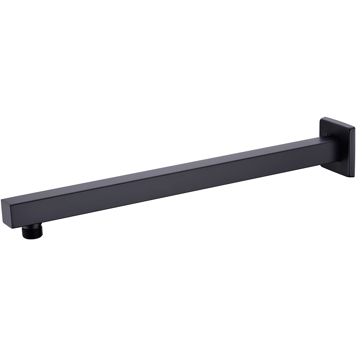 Square 16 inch (400mm) Shower Head Extension Extender Shower Arm Wall Mounted Rainfall Shower Arm with Flange,NPT 1/2 Inch,Stainless Steel Matte Black
