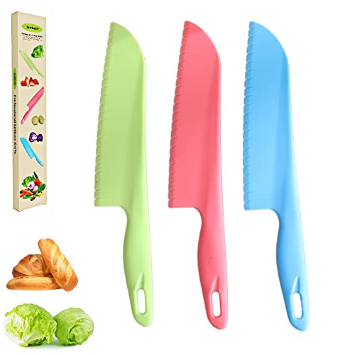 Comparison: Best Knife For Cutting Lettuce 5 jawbush Professional Lettuce Knife to Prevent From Turning Brown, 11" Plastic Serrated Knives for Veggie, Fruit, Cake, Salad, Chef Knife for Cutting - Safe & Durable Nylon Knife Set, 3 Pack