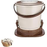 Arfobug 手動脱水機、電気不要の学生寮脱水機、手動ミニスピン乾燥機、手引き、家庭用、ポータブル脱水機、シングルスピンとシングルスピン、足踏み式小型、取り外し可能、家庭、寮、アパート、旅行、屋外に適しています（防塵・防音カバー付き） (ブラウンスタンダード＋防塵・防音カバー)