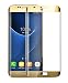 Josi Minea [ Samsung Galaxy S6 Edge ] Curved 3D Tempered Glass Screen Protector with Full Coverage Crystal Clear Ballistic LCD Screen Cover Premium HD Guard Shield for Samsung Galaxy S6 Edge - Gold