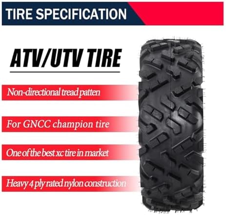 26x9-14 Heavy Duty ATV All Terrain Tubeless Off-Road Tires,6 PR, QD518, Directional Grip for Mud Trail Sand, Set of 2 — view 3
