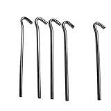 Zeltheringe Zeltnägel Zeltpflöcke Felsbodenhering Erdnägel Hering Bodenanker (5X Zeltpflöcke Dreikant, ca. 30 cm x Ø 8 mm, verzinkt)