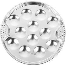 KALLORY Stainless Steel Escargot Dish Server for Snails Baked Snail Plate for Home and Restaurant Use for and Shellfish Serving