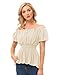Scarlet Darkness Renaissance Shirt Women Off Shoulder Short Sleeve Tops Summer Peasant Pirate Shirt Peplum Blouse Light Yellow XL