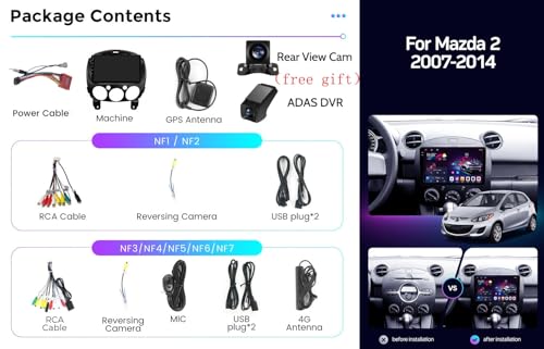 Écran tactile Android Auto pour Mazda 2 DE avec traitement audio DSP