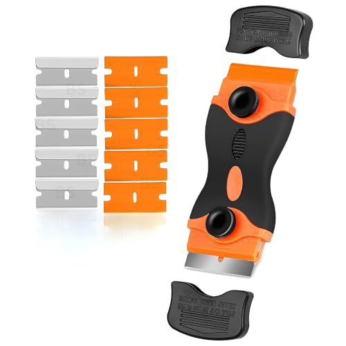 Image of Razor Glue Remover Silicone Caulking Tool - Caulk Remover & Scraper | Bathroom, Kitchen, Sink, Window & Tile | Removing Stikers, Labels (Razor Glue Remover)