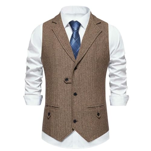 Chaleco casual vintage con botones de alta sastrería y acabados premium