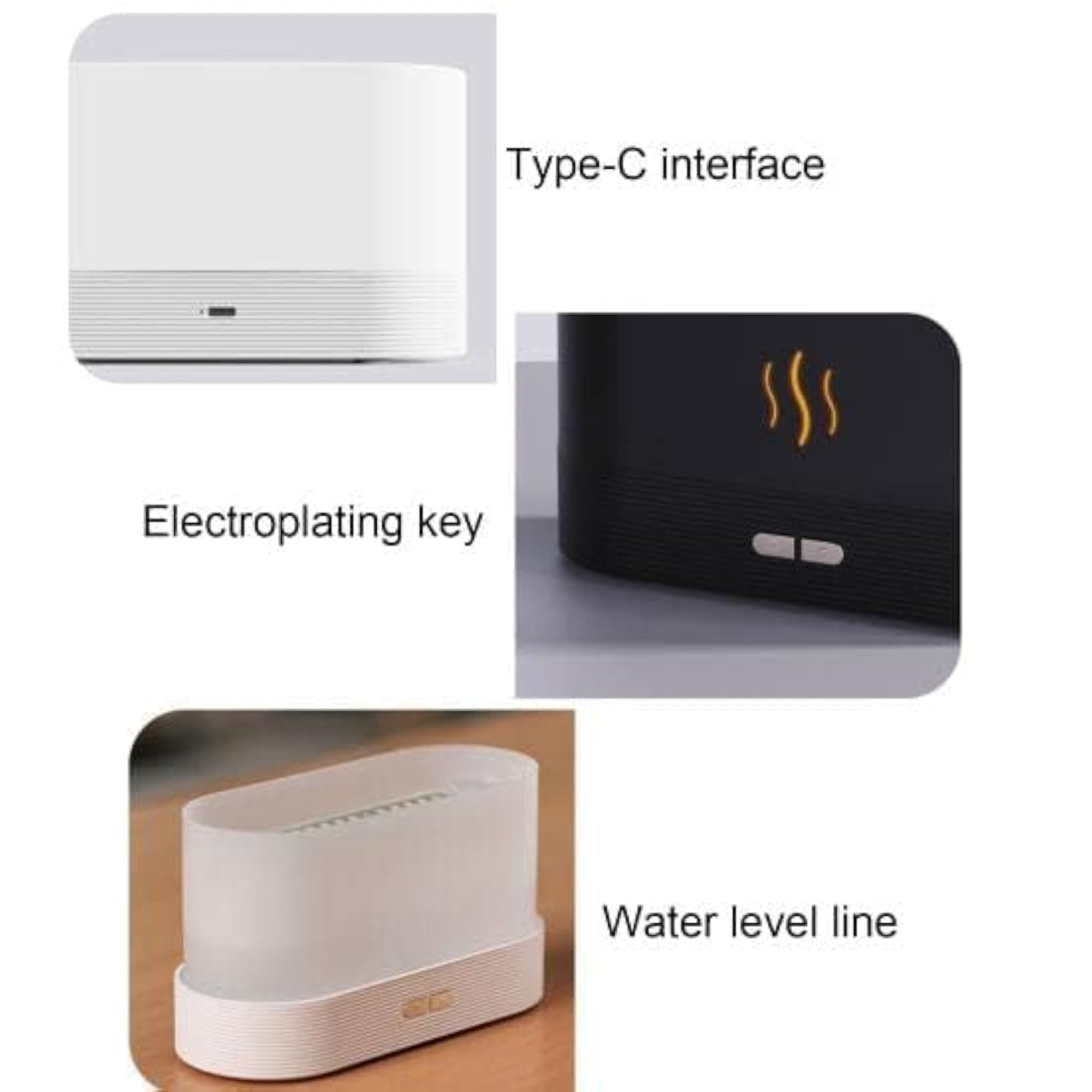 Aromatherapy Essential Oil Diffuser with Flame Light