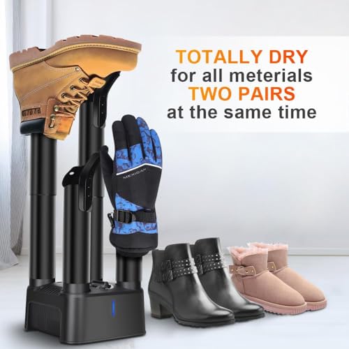 Air Choice Boot Dryer, Electric Shoe & Glove Dryer with Heat Blower Fan, 180 Mins Timer, Detachable Racks, Helps Reduce Odor, 4 Boot Warmer for Work Boots, Ski Boots, Sneakers, Gloves, and Hats