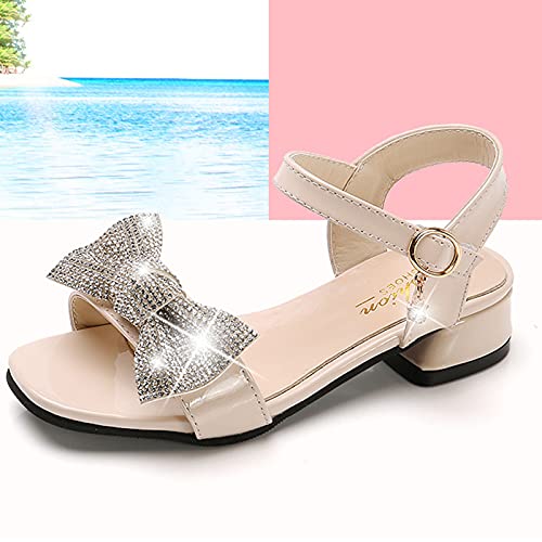 Girls' Sandals Toddler Princess Sandals Beach Shiny Crystal Non-Slip Shoes Baby Girls Kids Girl's Shoes (Beige, 1.5 Big Kids)3