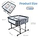 Erhigher Twin Bassinet for 2 Babies, 6 Height Adjustable Crib Bedside Double Bassinet with Wheels and Mattress Crib Attaches to Bed, Holds up to 88lbs Dark Gray
