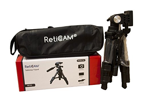 Reticam Tabletop Tripod With 3-Way Pan/Tilt Head, Quick Release Plate And Carrying Bag For Phones, Cameras And Spotting Scopes - Mt01 Mini Tripod, Aluminum, Black #TOP6