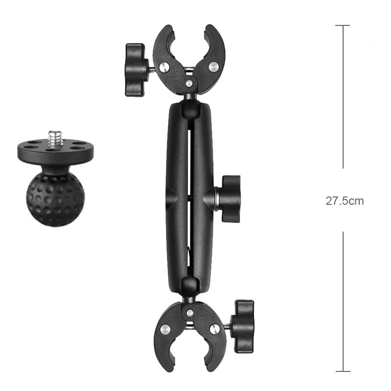 Compatibile con GOPRO Doppio Morsetto Crab Clamp per Bici | Staffa Manubrio, per Insta360, Action Camera(L)