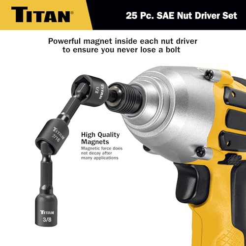 Tourne-écrous SAE Titan 16294 robustes avec finition anti-corrosion