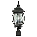 Ciata Outdoor Post Lights, Outdoor Lamp Post Light Pole Post Lantern Lamp Post Outdoor Lighting, Clear Glass, Black Finish. Voltage: 120, Wattage: 60, Clear Beveled Glass Panels.