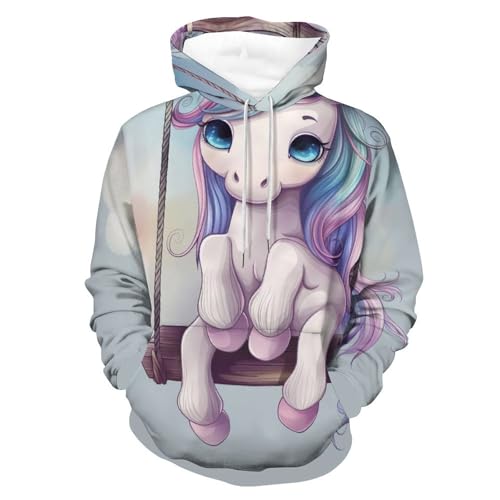 Sweatshirt Pullover pour Homme Femme S Licorne Manga Hoodie à Capuche