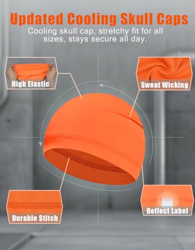 Image of Sweat Wicking Skull Caps Cooling Helmet Liner Hat Running Beanie Cycling Skullcap Sleeping Cap for Men Women
