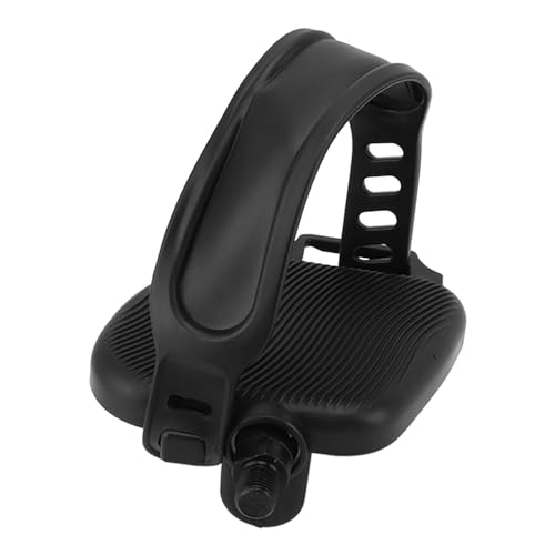 Exercise Pedals, Anti Slip Strip Pattern for Stationary Bikes - Portable with Adjustable Strap (1/2in Thread)